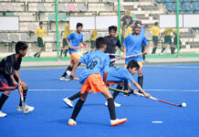नौनिहाल हॉकी खिलाड़ियों ने जारी रखी गोलों की बारिश