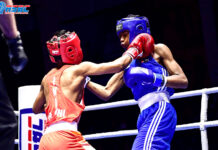 एशियाई युवा और जूनियर बॉक्सिंग : भारत के आनंद यादव व रवि सैनी क्वार्टर फाइनल में Ravi Saini (in Red) in action during the 48kg junior boys opening round match at the 2022 ASBC Asian Youth & Junior Boxing Championship in Amman Jordan