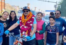 लखनऊ से कानपुर तक साइकिल चलाकर दिया हेल्थ व फिटनेस का संदेश