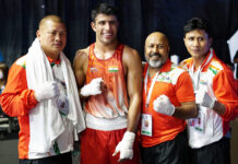 Amit, Ananta and Sumit advance to finals India's Sumit poses along with the coaches after winning the men's 75kg semi-final at the Thailand Open International Boxing Tournament in Phuket on Friday, April 8, 2022