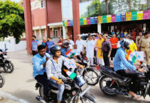 राष्ट्र प्रदक्षिणा सह वंदना मोटरसाइकिल यात्रा लखनऊ में भी शुरू