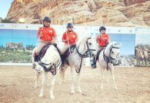 Women’s International Tent Pegging : India claim bronze Members of Indian team poses after their bronze medal-winning triumph at the ITPF Women's International Tent Pegging Championship in Jordan