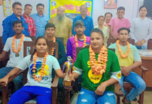सीनियर मिक्टॉस फुटबॉल फेडरेशन कप की उपविजेता यूपी मिक्टॉस फुटबाल टीम का सम्मान