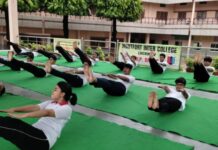 एनसीसी मोंटफोर्ट इकाई के कैडेटों ने किया योगाभ्यास