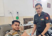 लखनऊ एनसीसी ग्रुप मुख्यालय के एनसीसी कैडेटों ने किया रक्तदान
