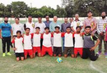 जिला स्तरीय बालक हैंडबॉल प्रतियोगिता में चौक स्टेडियम बी की जीत से शुरुआत