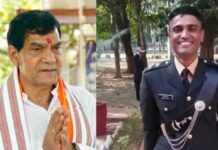 आगरा के प्रभारी मंत्री एके शर्मा ने आतंकी हमले में शहीद कैप्टन शुभम गुप्ता को दी विनम्र श्रद्धांजलि