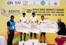 उत्तर प्रदेश की अर्किता वर्मा ने खेलो इंडिया महिला रोड साइकिलिंग लीग में मास स्टार्ट स्पर्धा में जीता स्वर्ण पदक