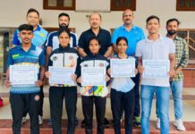 लखनऊ के थ्रो बॉल खिलाड़ियों का हुआ सम्मान