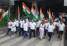 खिलाड़ियों ने भी हर घर तिरंगा अभियान के अंर्तगत लगाई दौड़