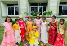 जन्माष्टमी के पावन अवसर पर कृष्ण भक्ति में डूबी एसकेडी एकेडमी