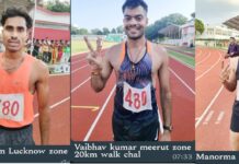 लखनऊ जोन के इरफान व आगरा जोन की मनोरमा ने नए कीर्तिमान के साथ जीता स्वर्ण