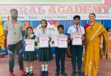 सेंट्रल एकेडमी एल्डिको ग्रीन्स विद्यालय : नेशनल कराटे विजेता छात्र सम्मानित