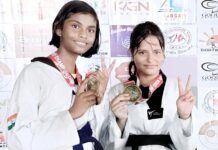 ताइक्वांडो चैम्पियनशिप में सीएमएस स्टूडेंट्स आरना व आलिया ने जीते गोल्ड