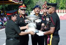 कैप्टन किशन कुमार एम को कमांडेंट रोलिंग ट्रॉफी, फील्ड इवेंट में भी रहे सर्वश्रेष्ठ