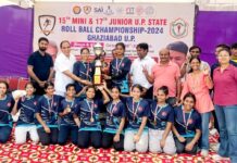 स्टेट रोलबॉल प्रतियोगिता में लखनऊ की लड़कियों का गोल्डन डबल