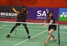 बी.सुमित रेड्डी व सिकी रेड्डी, ध्रुव व तनीषा मिश्रित युगल के प्री क्वार्टर फाइनल में