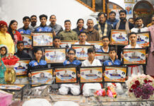 लखनऊ के पदक विजेता कराटे खिलाड़ियों को विधायक ओपी श्रीवास्तव ने किया सम्मानित
