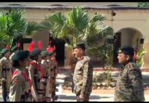 20 यूपी गर्ल्स बटालियन एनसीसी के कैम्प का ब्रिगेडियर पुनेठा ने किया निरीक्षण