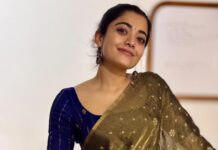 रश्मिका ने फिल्म थामा के सेट से दिखाई नाइट शूट की झलक