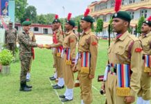 एनसीसी कैडेटों के प्रशिक्षण और अनुशासन को ब्रिगेडियर श्रीवास्तव ने सराहा