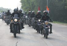 कारगिल विजय दिवस की तैयारी में सेना की बाइक रैली सीतापुर पहुंची