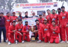एनई रेलवे ने जीती 20वीं ऑल इंडिया शहीद मेजर अमिय त्रिपाठी क्रिकेट टूर्नामेंट की ट्रॉफी