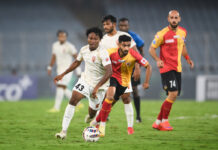 एज़ेज़्ज़ारी के डबल से ईस्ट बंगाल टॉप पर, दिल्ली की 4-1 से हार