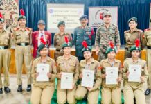 कर्नल पाठक ने कैडेट्स को राष्ट्र सेवा के आदर्शों पर चलने को किया प्रेरित