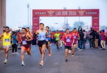 1090 चौराहे से जनेश्वर मिश्र पार्क तक दौड़े धावक, ‘एलएसजी रन’ में दिखा जोश