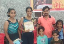 प्रदेश स्तरीय समन्वय जूनियर बालक/बालिका जिमनास्टिक प्रतियोगिता में आध्या सिंह को कांस्य पदक