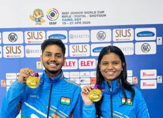 शांभवी और दिव्यांशु ने जूनियर विश्व रिकॉर्ड के साथ मिक्स्ड टीम एयर राइफल में जीता स्वर्ण