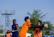 राजस्थान यूनाइटेड एफसी और स्रीनिदी डेक्कन एफसी के बीच चैंपियनशिपचरण का पहला मुकाबला