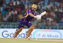 एलएसजी के खिलाफ केकेआर ने सात विकेट पर बनाए 155 रन