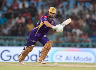 एलएसजी के खिलाफ केकेआर ने सात विकेट पर बनाए 155 रन