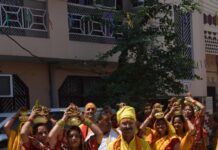 निम्बेश्वर महादेव मंदिर में प्राण प्रतिष्ठा से पहले निकली भव्य कलश यात्रा