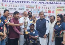 जज़्बा भारत अवार्ड से दिव्यांग महिला क्रिकेटर व व्हीलचेयर प्लेयर्स सम्मानित