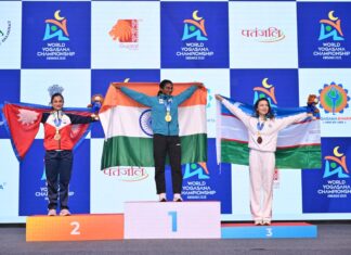 गुजरात की हीना राजगोर ने विश्व योगासन चैंपियनशिप की समाप्ति से एक दिन पहले भारत के स्वर्ण पदक अभियान की अगुवाई की