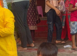 भक्ति धाम मंदिर में महिला समूह के भंडारे में उमड़े श्रद्धालु