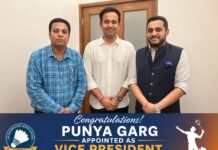सहारनपुर के पुन्या गर्ग बने उत्तर प्रदेश बैडमिंटन एसोसिएशन के उपाध्यक्ष