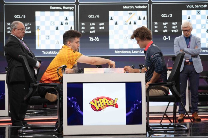 Ian Nepomniachtchi vs Magnus Carlsen on Day 2 of GCL 2026.jpg.jpeg