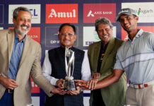 छत्तीसगढ़ के मुख्यमंत्री विष्णु देव साय और DP World PGTI के अध्यक्ष कपिल देव ने नवा रायपुर ओपन 2026 का उद्घाटन किया
