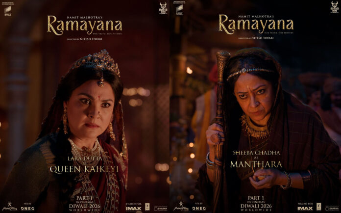 Ramayana Posters Lara Dutta as Queen Kaikeyi Sheeba Chadha as Manthara