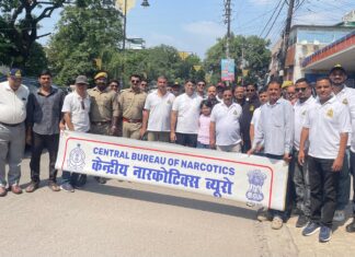 नशे के खिलाफ सड़कों पर उतरा केंद्रीय नारकोटिक्स ब्यूरो, निकाली जागरूकता रैली