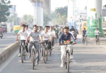 साइकिलिंग के साथ साइबर सुरक्षा का संदेश, अहमदाबाद में फिट इंडिया अभियान का आयोजन