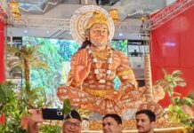 50 हजार से अधिक पत्थरों से साकार हुई 24 फीट ऊंची भव्य हनुमान प्रतिमा, प्रतिमा पर अंकित राम-राम देता मूर्ति को भव्य स्वरूप