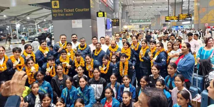 gold medal winning Indian womens handball team